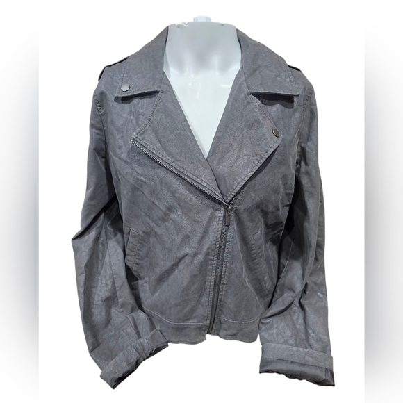 LOFT Jackets & Blazers - Women's Gray Moto Jacket The Loft Size 12